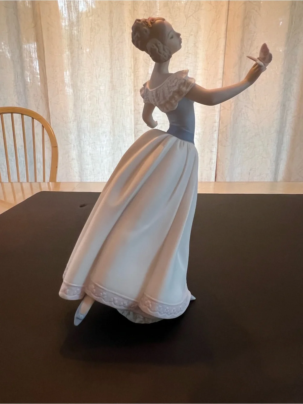 Elegant White Porcelain Ballerina Figurine Decorative Accent